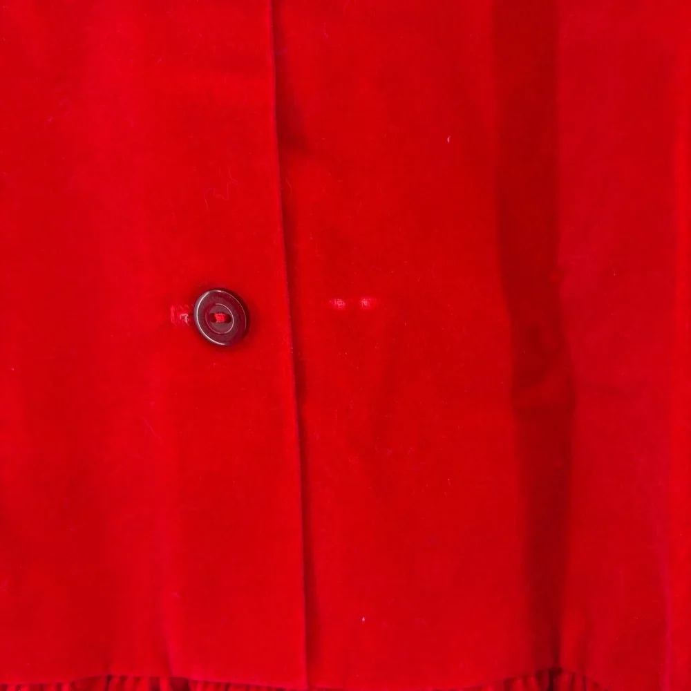 Vintage Picture Perfect Red Velvet Lace Collar Dress Girls Size 10 USA Holiday